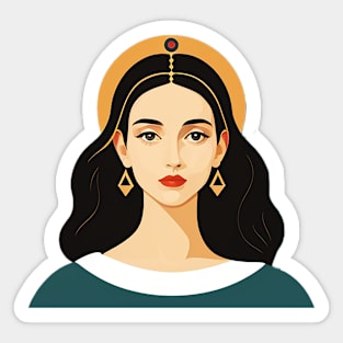 Woman decorated in ornament Sticker